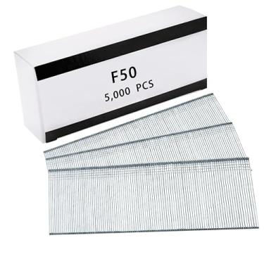 Imagem de Pregos Brad de calibre 18, 5000 unidades de pregos de 5 cm 18 GA, pregos galvanizados para pistola de pregos 18 GA sortidos e pequenos pregos de acabamento para pregos pneumáticos e elétricos (F-50