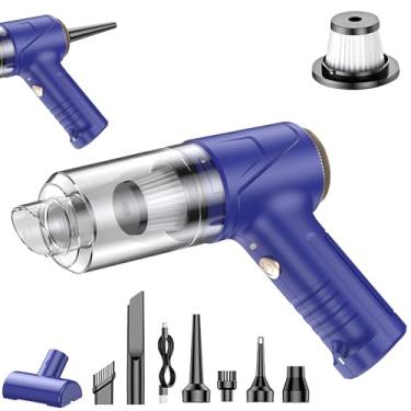 Imagem de 2 em 1 Aspirador de Pó,Espanador de Ar Comprimido Portátil,Sopradores de pó para automóveis,12000 PA,Ideal para Limpeza de PC, Teclado, Piano, Carro e Casa - Alta Sucção e Multifuncionalidade
