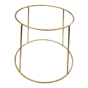 Imagem de IEUDNS Suporte para bandeja de frutos do mar de 2 níveis, suporte para servir alimentos, multiuso para caixa de pizza, para mesa de frutos do mar para servir, Ouro 15cm a 22cm