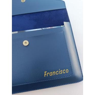 Imagem de Capa para Caderneta de Vacinação, Modelo Espiral e Brochura, com Bolso Externo, Várias Cores (azul marinho montana e soft color)