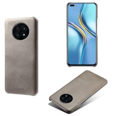 Imagem de Capa para Honor X20,Proteção contra quedas,Casca de volta de cor sólida simples,Design de couro de imitação de plástico-Gray