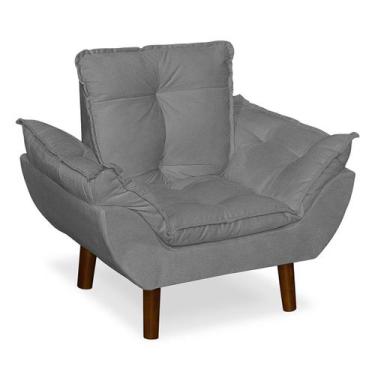 Imagem de Mini Poltrona Decorativa Infantil Suede Cinza Claro LM Decor - Sonho d