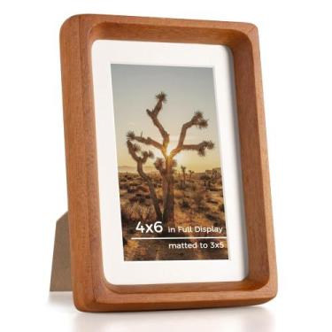 Imagem de Porta-retratos RICHFOCUS 10x15cm em madeira de teca com vidro