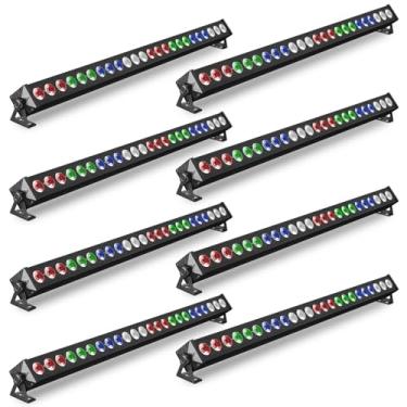 Imagem de 24X10W RGBW LEDs Bar Lights, Wall Washer Light Stage Effect Lighting DMX Sound Mode Color Changing for Outdoor Indoor Concert KTV Bar Event Party Show - 8 Pacotes