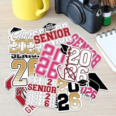 Imagem de Conjunto de 10 adesivos para idosos 2026 – adesivos motivacionais de formatura para estudantes da turma de 2026, meninos ou meninas – decalques de vinil para laptops, garrafas de água, telefones