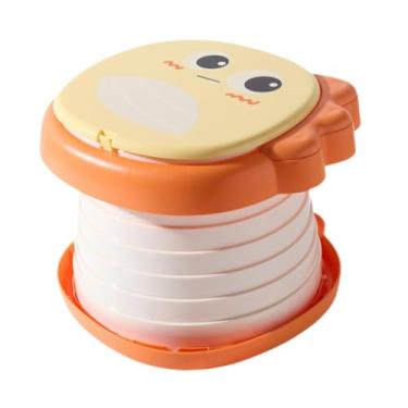 Imagem de menolana Assento dobrável para treinamento de banheiro, cadeira de penico para crianças, fácil de limpar, assento portátil para viagem, para acampamento ao ar, Laranja