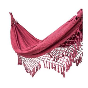 Imagem de Rede De Descanso Dormir Casal Aconchego Decorativas Luxo(Vinho)