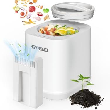 Imagem de HEYNEMO Composteira Elétrica De 4L Para Cozinha, Inteligente Áreas Externas/Internas, Bancada Com Autolimpeza E Sem Odor, Máquina Compostagem Resíduos Alimentares 3 Modos Trava Segurança