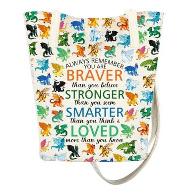 Imagem de JYTAPP Bolsa balde pequena inspirada no romance de dragão Wings Dragon Tribe Gift You Are Braver Bolsa de mão Wings Fans Gifts, Bege