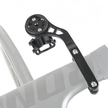 Imagem de SUKOUSRAM Suporte de bicicleta para computador compatível com Gar min Bry ton Wa hoo Suporte de montagem de guidão de liga de alumínio olho de gato com adaptador de câmera esportiva e suporte de luz