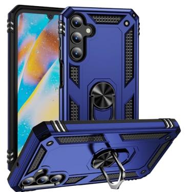 Imagem de SORAKA Capa para Samsung Galaxy A15 5G com suporte de anel capa protetora para Samsung Galaxy A15 4G capa traseira de policarbonato rígido com placa de metal para telefone magnético suporte de carro