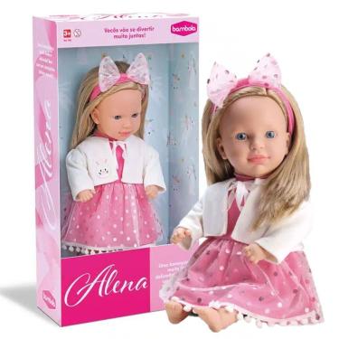 Imagem de Boneca Alena 42cm Bambola Loira Vestido Com Brilhos E Casaco