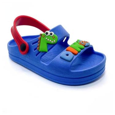 Imagem de Papete Sandalia Infantil Menino Dino Dinossauro Confortável Leve Antid