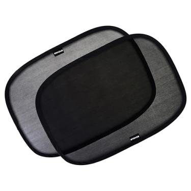 Imagem de Enovoe Persiana de janela de carro para bebês - (pacote com 2) - Médio - 48 cm x 30 cm - Protetor solar de carro aderente para janelas - Proteção contra sol, brilho e raios UV para seu filho -