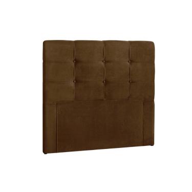 Imagem de Painel de Cama Box Estofada Solteiro Clean Plus Suede Marrom Chocolate - Simbal