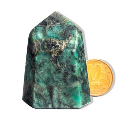 Imagem de Ponta Esmeralda Verde Pedra Natural 4 a 6cm 50 a 100g Tipo C - Cristai