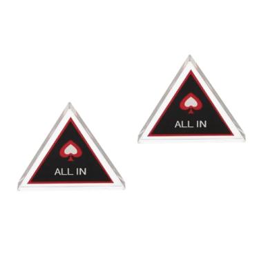 Imagem de Kisangel 2 peças de botões All in Chip, botão triângulo de negociante de pôquer, jogo de fichas de pôquer de camada dupla para festa à noite, reuniões em casa