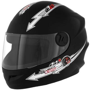 Imagem de Capacete Infantil Pro Tork Liberty Four Kids Moto Fechado Unissex Masculino Feminino Criança Preto Fosco