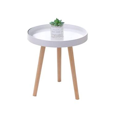 Imagem de Mesa de centro de design simples, combinação simples, mesa de chá, mesa de coquetel, sofá, mesa lateral, sala de estar, quarto, varanda, pequena mesa lateral de café, branca, cinza minimalista para