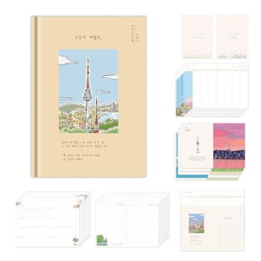 Imagem de Monolike Seul: Diário de capa dura de 6 meses da temporada de hoje, Namsan Mountain - Agenda semanal e mensal acadêmica sem data