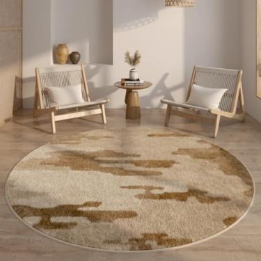 Imagem de Tapete redondo estilo tronco para sala de estar, tapete americano retrô com flores, para quarto, macio e espesso (200x200 cm/P)