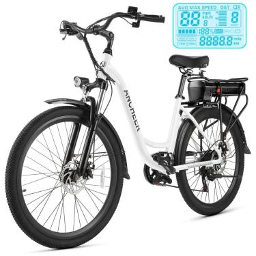 Imagem de Bicicleta Elétrica ANCHEER para Adultos, 48V 500Wh EBike, Autonomia de Até 96 Km, Bateria Removível, Carregamento Rápido, Bicicleta Elétrica