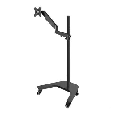 Imagem de Suporte de monitor único para telas planas/curvas de 43.2 cm-81.3 cm até 9 kg, suporte de monitor de mola a gás ajustável de altura, suporte móvel para monitor de braço de mesa