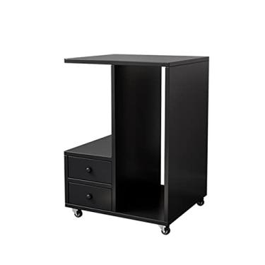 Imagem de SUNESA Suporte de impressão de madeira maciça PC suporte de host base de piso multicamadas bandeja móvel prateleira impressora desktop chassis rack impressora mesa (cor: F)