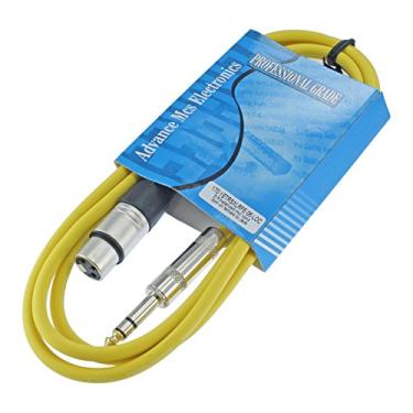 Imagem de MCSPROAUDIO Cabo de patch de áudio profissional fêmea TRS para 3 pinos XLR balanceado e blindado (1,8 m de comprimento, amarelo)