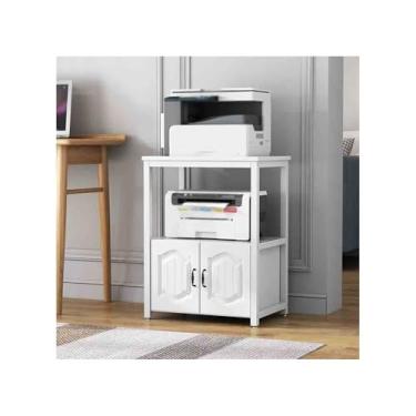 Imagem de Suporte de impressão, grande, suporte de impressora, multicamadas, para copiadora, armazenamento de prateleira, prateleira de armazenamento, armário de exibição doméstica com decoração de mesa de