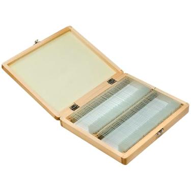 Imagem de Barska Conjunto de 100 lâminas de microscópio preparadas com estojo de armazenamento de madeira – amostras educativas para crianças e estudantes