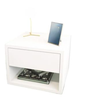Imagem de Kit 2 Mesa de Cabeceira Nicho com Gaveta para Quarto(Natural/Cru)