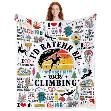 Imagem de Rbamsme Cobertor engraçado de escalada presentes para homens e mulheres, cobertores de escalada em rocha, equipamentos esportivos, aniversário para meninos e meninas, crianças, amantes de esportes 127