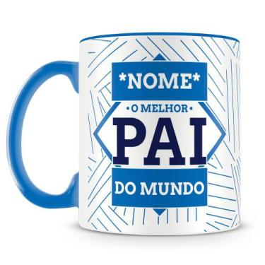 Imagem de Caneca Personalizada O Melhor Pai do Mundo Azul Celeste com Foto e Nom