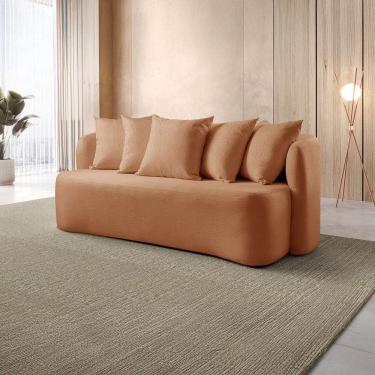 Imagem de Sofá Curvo Orgânico 3 Lugares Orion Laranja