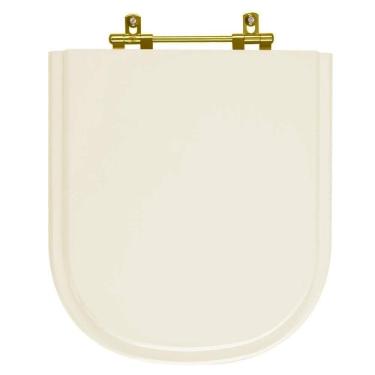 Imagem de Tampa De Vaso Laqueado Life Pergamon Para Bacia Celite Com Ferragem Dourada