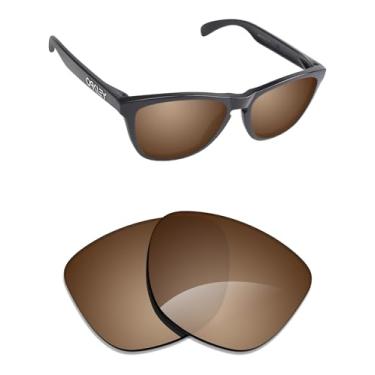 Imagem de Alphax Lentes de reposição marrom escuro não polarizadas para óculos de sol Oakley Frogskins OO9013