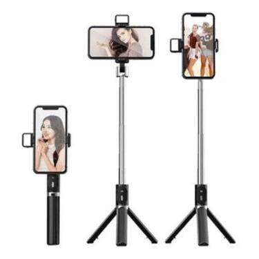 Imagem de Bastão Pau Selfie Mini Tripé Luz Led 2 Intensidades