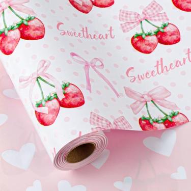 Imagem de Rolo de papel de embrulho Homeral Rosa Morango 43cm x 10m
