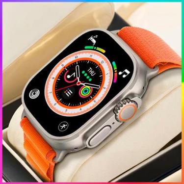 Imagem de Relogio Smartwatch Inteligente Laranja Ultra Para Samsung iPhone Watch