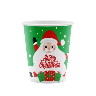 Imagem de Copos de papel de Natal, adereços de papel para fotos, conjunto de utensílios de mesa de Natal, copo descartável, decoração de festa Papai Noel (255 g - 6)