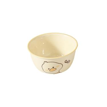 Imagem de Pratos de desenho animado de creme de cerâmica para casa fresca e adorável tigela de sopa de alta temperatura -15 cm