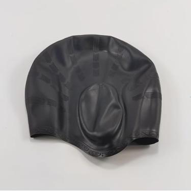 Imagem de 1 touca de natação – Design ergonômico 3D para todos os tipos de cabelo, preta