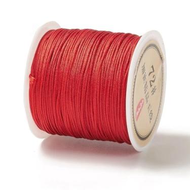 Imagem de Cordão de nylon de 0,8 mm para pulseiras, fabricação de joias, nó chinês, cordão de nylon para contas trançadas, pulseiras da amizade, colares de macramê, artesanato, vermelho