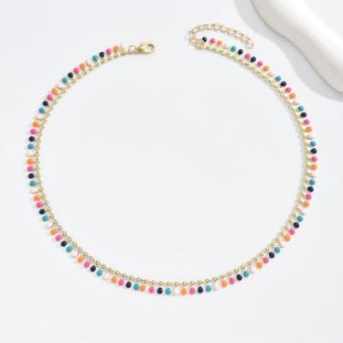 Imagem de Tornozeleira com pingente de gota de água, corrente banhada a ouro, multicolorida, com contas, boêmio, chique, férias de verão, moda na praia, vintage, pulseira descalço no tornozelo na perna