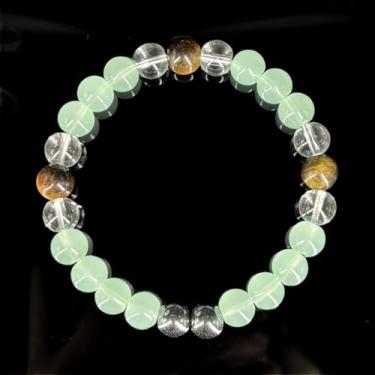 Imagem de Pulseiras para mulheres e homens, pedra natural, olho de tigre, hematita verde, aventurina, quartzo, transparente, elástico, contas de ioga, riqueza, amuleto, prosperidade, dinheiro, boa sorte, joia
