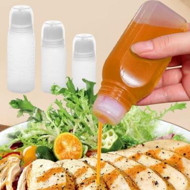 Imagem de 3 garrafas de plástico para condimentos, ketchup, geléia, maionese, azeite de oliva, vinagre, cozinha e artesanato, reutilizáveis (30 ml, 60 ml, 100 ml)
