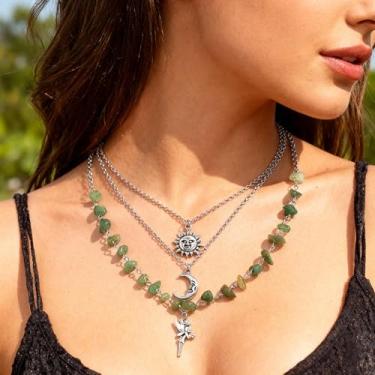 Imagem de Conjunto de colar celestial em camadas de 3 peças, colar empilhável com pingente de sol e lua e estrela, comprimento ajustável para mulheres, Generic, Liga de aço, Sem Pedra Preciosa