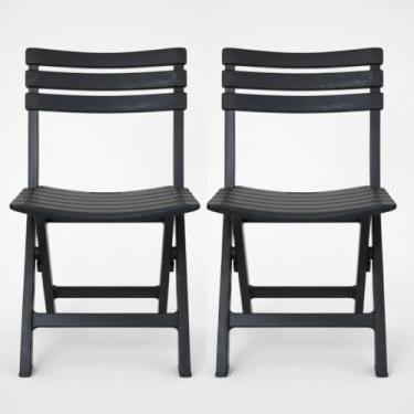 Imagem de Cadeira Dobrável Plástica Preta – Compacta, Durável e Fácil de Guardar | Capacidade 110 kg (2)