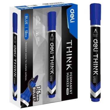 Imagem de Marcador Permanente Ponta Bullet Redonda 1,5mm Azul 12unid